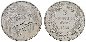 Deutsche Münzen und Medaillen ab 1871 
 Danzig 
 Deutsch-Neuguinea 
 2 Neuguinea-Mark 1894 A. J. 706.
 zaponiert, vorzüglich