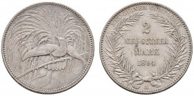 Deutsche Münzen und Medaillen ab 1871 
 Danzig 
 Deutsch-Neuguinea 
 2 Neuguinea-Mark 1894 A. J. 706.
 kleine Kratzer, gutes sehr schön