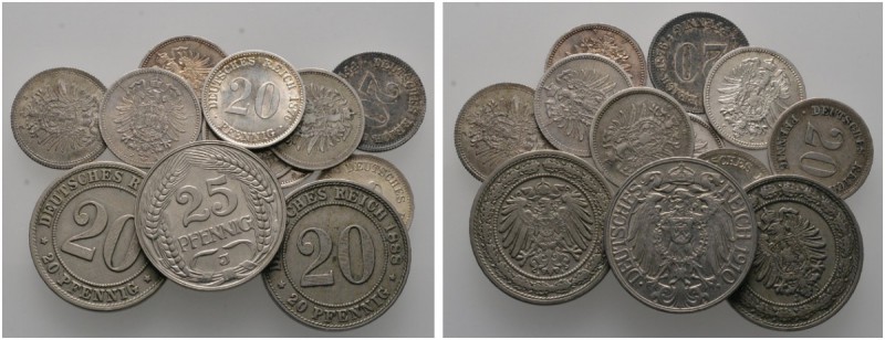 Deutsche Münzen und Medaillen ab 1871 
 Lots 
 12 Stücke: KAISERREICH . 20 Pfe...