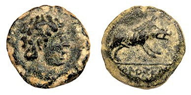 IKALESKEN. Similar a la anterior. AE 3,02 g. ACIP-2082 vte. CC-2444, mismo ejemp...