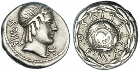 CAECILIA. Denario. Roma (82-80 a.C.). R/ M. METELLVS. Q. F. FFC-207. SB-30. MBC.
