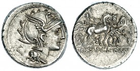 MALLIA. Denario. Roma (111-110 a.C.). R/ La Victoria en triga; T. MAL. AP. CL. Q. VR. FFC-834. SB-2. EBC-.