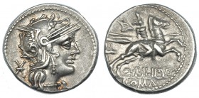 MARCIA. Denario. Roma (129 a.C.). R/ Jinete con lanza a der., debajo: Q. PILIPVS; en el exergo: ROMA. FFC-849. SB-11. EBC-.