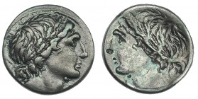 MEMMIA. Denario incuso. Roma (109-108 a.C.). A/ Cabeza masculina a der. R/ Incuso. FFC-906 (Anv.). Pátina gris. MBC. Rara.