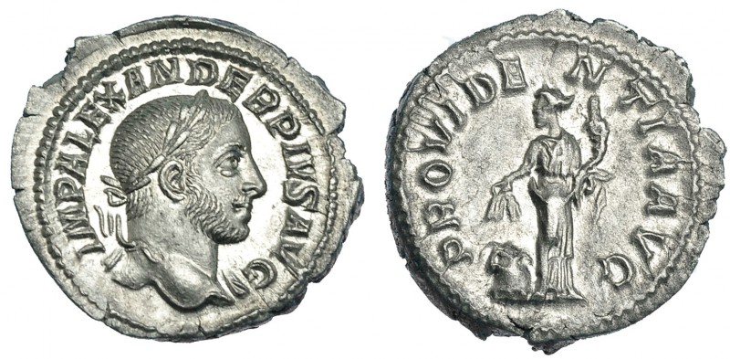 ALEJANDRO SEVERO. Denario. Roma (232). R/ La Providencia sosteniendo cornucopia ...