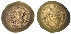 MIGUEL VII. Histamenon (1071-1078). A/ Busto de Cristo de frente. R/ Busto del emperador de frente. SBB-1868. MBC/MBC+.