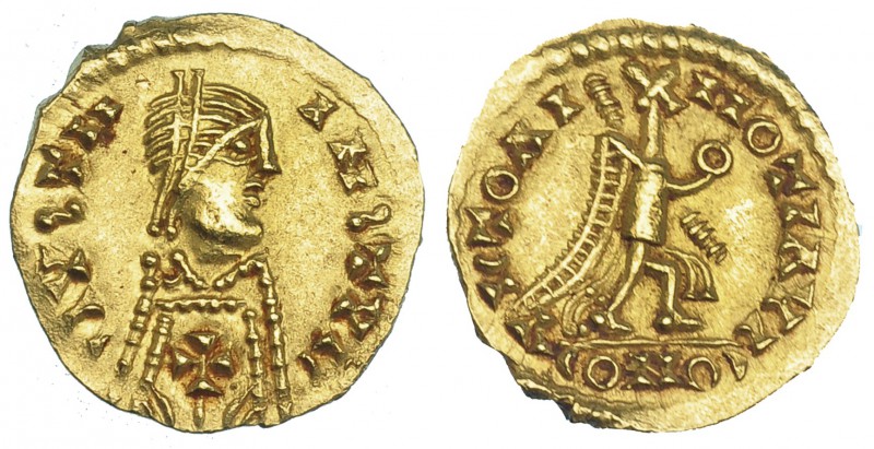 ACUÑACIONES PSEUDOIMPERIALES. Época de Amalarico a Atanagildo. Tremissis a nombr...