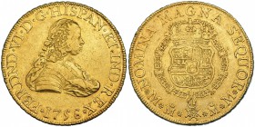 8 escudos. 1756. México. MM. VI-606. R.B.O. MBC/ MBC+.