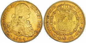 8 escudos. 1794. Potosí. PR. VI-1391. Hojas en el anv. MBC.