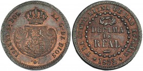 Décima de real. 1852. Segovia. VI-107. R.B.O. EBC-.