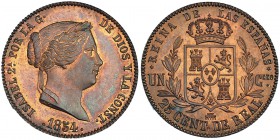 25 céntimos de real. 1854. Segovia. VI-145. B.O. SC.