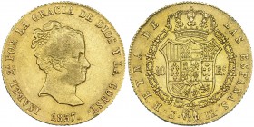 80 reales. 1837. Sevilla. DR. VI-610. Pequeñas marcas. MBC+/EBC-.