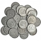 36 monedas de una peseta. 1933 *3-4. Madrid. Calidad media EBC-/EBC.
