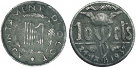 Olot. 10 céntimos. 1937. Hierro. VII-260. MBC-. Escasa.