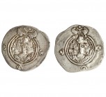 Imperio Sasánida. 2 monedas de dracma. MBC.