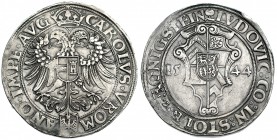 ESTADOS ALEMANES. Condado de Stolberg. Thaler. 1544. Carlos V y Luis II de Kominstein. dav-9862. MBC+.