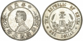 REPÚBLICA DE CHINA. Dólar (Yuan). (1912). Sun Yat-sen. Y-319. EBC+. Rara.