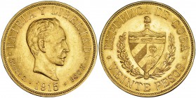 CUBA. 20 pesos. 1915. KM-21. Pequeñas marcas. EBC.