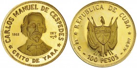 CUBA. 100 pesos. 1977. KM-43. Prueba.