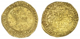FRANCIA. Agnus Dei de oro. Carlos VI (1380-1422). FR-290. Acuñación floja. mbc+.