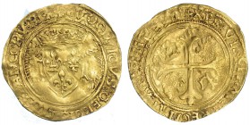FRANCIA. Escudo de oro del puercoespín. Luis XII (1498-1515). FR-325. MBC-.