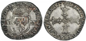 FRANCIA. 1/4 de escudo. 1597. L. (Bayona). Enrique IV. Duplessy-1224. EBC. Ex Stack’s Bowers 5-2017.
