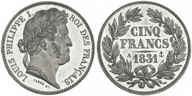 FRANCIA. 5 francos. 1831.A. Luis Felipe I. Prueba en peltre. KM-PMA34. SC.