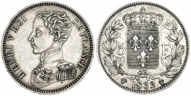 FRANCIA. 5 francos. 1832. Enrique V. KM-UWC-X35. MBC+.