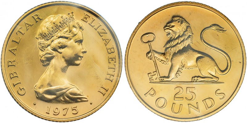 GIBRALTAR. 25 libras. 1975. KM-7. En su estuche. SC.