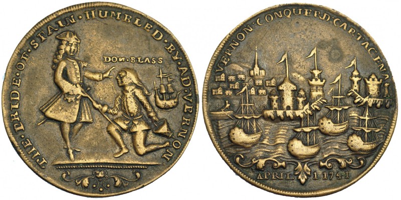 GRAN BRETAÑA. Medalla. 1741. Cartagena. Almirante Vernon. A/ Blas de Lezo. AE 38...