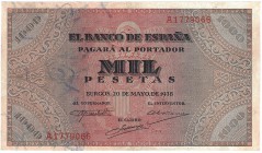 BANCO DE ESPAÑA. 1000 pesetas. 5-1938. Serie A. ED-D35. EBC.