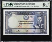 AFGHANISTAN. Da Afghanistan Bank. 50 Afghanis, ND (1939). P-25a. PMG Gem Uncirculated 66 EPQ.
From the Scott Lindquist Collection.

Estimate: $250....