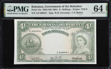 BAHAMAS. Bahamas Government. 4 Shillings, 1936 (ND 1961). P-13c. PMG Choice Uncirculated 64.

Estimate: $100.00- $200.00