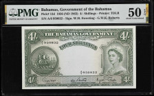 BAHAMAS. Lot of (2). Government of the Bahamas. 4 & 10 Shillings, 1936 (ND 1963). P-13d & 14d. PMG About Uncirculated 50 EPQ & Choice About Uncirculat...