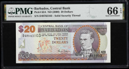 BARBADOS. Lot of (5). Central Bank of Barbados. 20 & 50 Dollars, ND (2000-12). P-63A, 64, 70a, 70b & 70c. PMG Gem Uncirculated 65 EPQ & Superb Gem Unc...