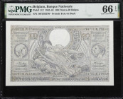 BELGIUM. Banque Nationale de Belgique. 100 Francs-20 Belgas, 1943. P-112. PMG Gem Uncirculated 66 EPQ.

Estimate: $125.00- $250.00
