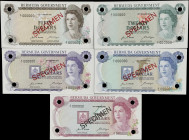 BERMUDA. Lot of (5). Bermuda Government. 1, 5, 10, 20 & 50 Dollars, 1970. P-23a, 24a, 25a, 26a & 27a. Specimens. Uncirculated.

Estimate: $125.00- $...