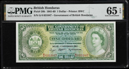 BRITISH HONDURAS. Government of British Honduras. 1 Dollar, 1.11.1961. P-28b. PMG Gem Uncirculated 65 EPQ.

Estimate: $125.00- $175.00