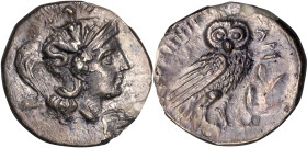 ITALY. Calabria. Tarentum. AR Drachm (2.75 gms), ca. 302-280 B.C. NGC Ch EF, Strike: 5/5 Surface: 2/5. Edge Chip.
HGC-1, 906; HN Italy-1015; Vlasto-1...