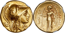 MACEDON. Kingdom of Macedon. Alexander III (the Great), 336-323 B.C. AV Stater (8.53 gms), Amphipolis Mint, ca. 325-319 B.C. NGC VF, Strike: 5/5 Surfa...