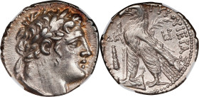 SYRIA. Phoenicia. Tyre. AR Shekel (14.27 gms), dated CY 24 (103/2 B.C.). NGC EF, Strike: 4/5 Surface: 3/5. Brushed.
HGC-10, 357; DCA-919. Obverse: La...