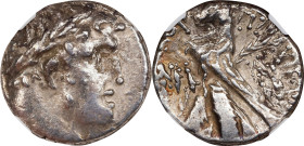 Shekel with Date Overlapping the Traditional Date of Jesus' Crucifixion
SYRIA. Phoenicia. Tyre. AR Shekel (13.55 gms), dated CY 158 (A.D. 32/3). NGC ...