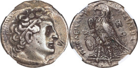 PTOLEMAIC EGYPT. Ptolemy II Philadelphos, 285-246 B.C. AR Tetradrachm, Alexandreia Mint, ca. 275/4-272 B.C. NGC VF. Scratches, Countermarks.
Svor-555...