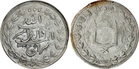 AFGHANISTAN. 5 Rupees, AH 1329 (1911). Kabul Mint. Habibullah. PCGS VF-25.
KM-843. The only such example of this date yet graded by PCGS or NGC, this...