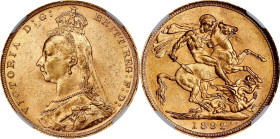 AUSTRALIA. Sovereign, 1892-S. Sydney Mint. Victoria. NGC MS-61.
S-3868C; Fr-20; KM-10. AGW: 0.2354 oz. A charming survivor, this Mint State specimen ...