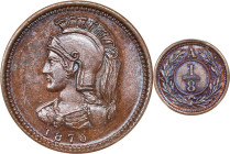 CANADA. Anticosti Island. Copper 1/8 Penny Token, 1870. London Mint. PCGS MS-65 Brown.
KMX-Pn1; Charlton-250. A dazzling Gem, this specimen features ...