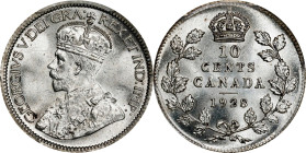 CANADA. 10 Cents, 1928. Ottawa Mint. George V. PCGS MS-65.
KM-23A. This bright Gem delivers exciting and enchanting luster, with full details and app...