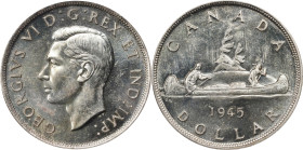 CANADA. Dollar, 1945. Ottawa Mint. George VI. NGC MS-62.
KM-37. An exceptionally appealing and enchanting crown.
NGC MS-62.

Estimate: $300.00- $5...