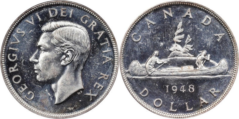 CANADA. Dollar, 1948. Ottawa Mint. George VI. PCGS MS-62.
KM-46. The KEY DATE f...
