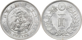 JAPAN. Yen, Year 37 (1904). Osaka Mint. Mutsuhito (Meiji). PCGS MS-63.
KM-Y-A25.3; JNDA-01-10A; JC-09-10-2. A flashy and lustrous example with fully ...